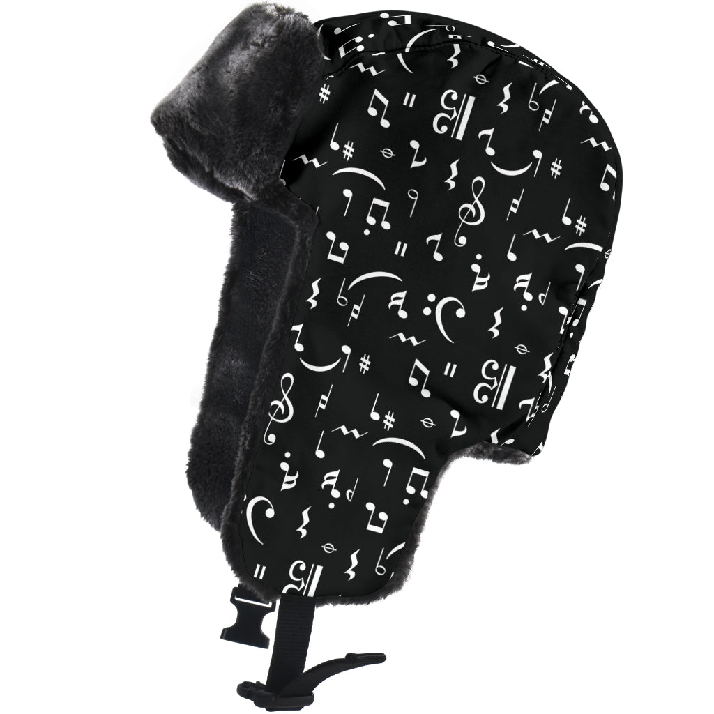 Musical Seamless Black Trapper Hat