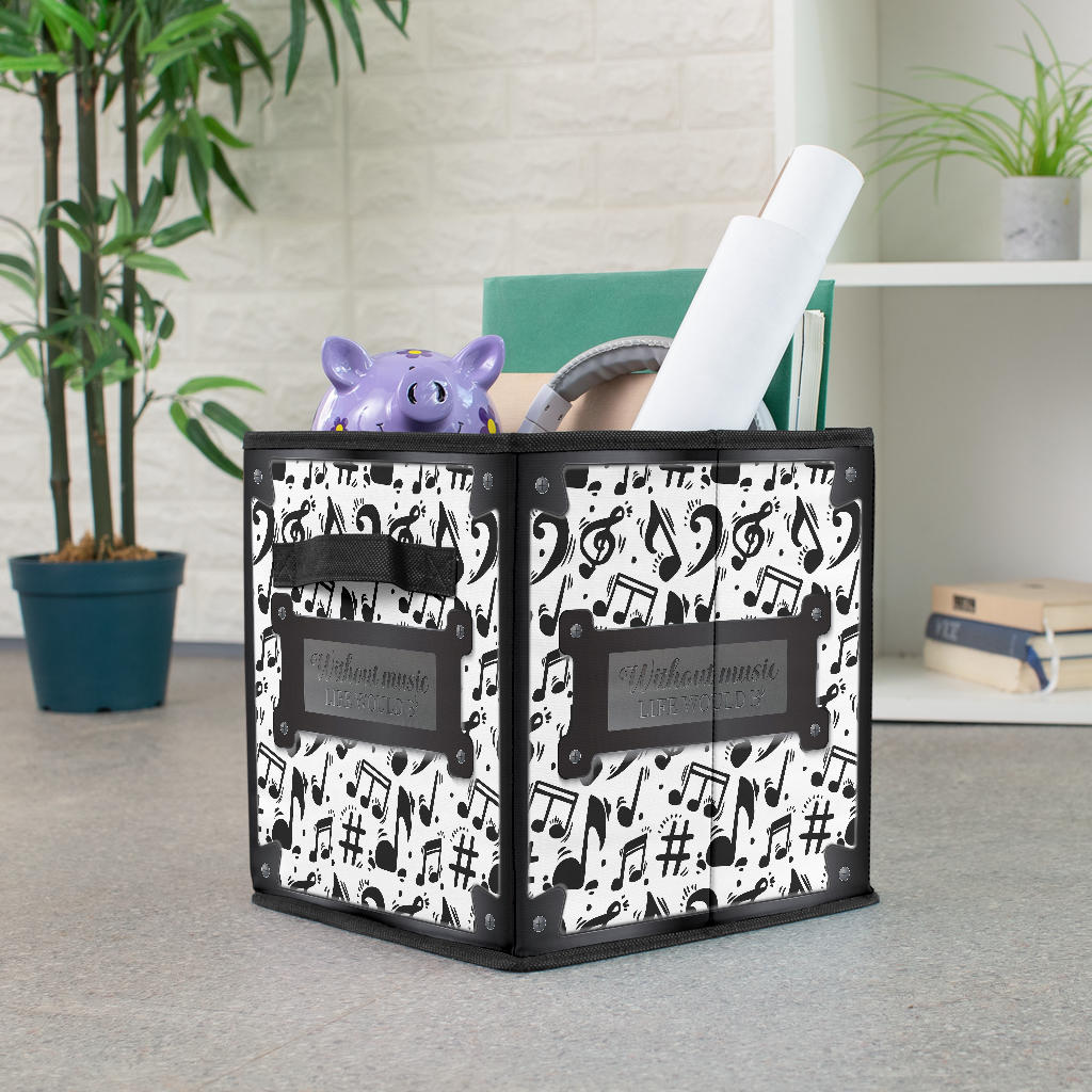 Music Notes Art Storage Cube