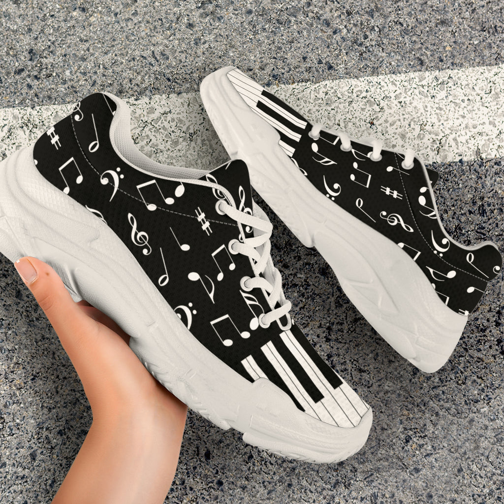 Piano Keys And Music Notes Chunky Sneakers