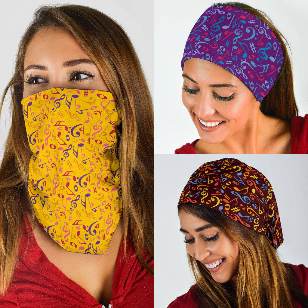 Music Notes Pattern Bandana 3-Pack