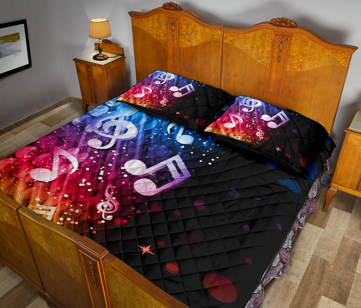 Multi Color Music Notes Quilt Bed Set - { shop_name }} - Review