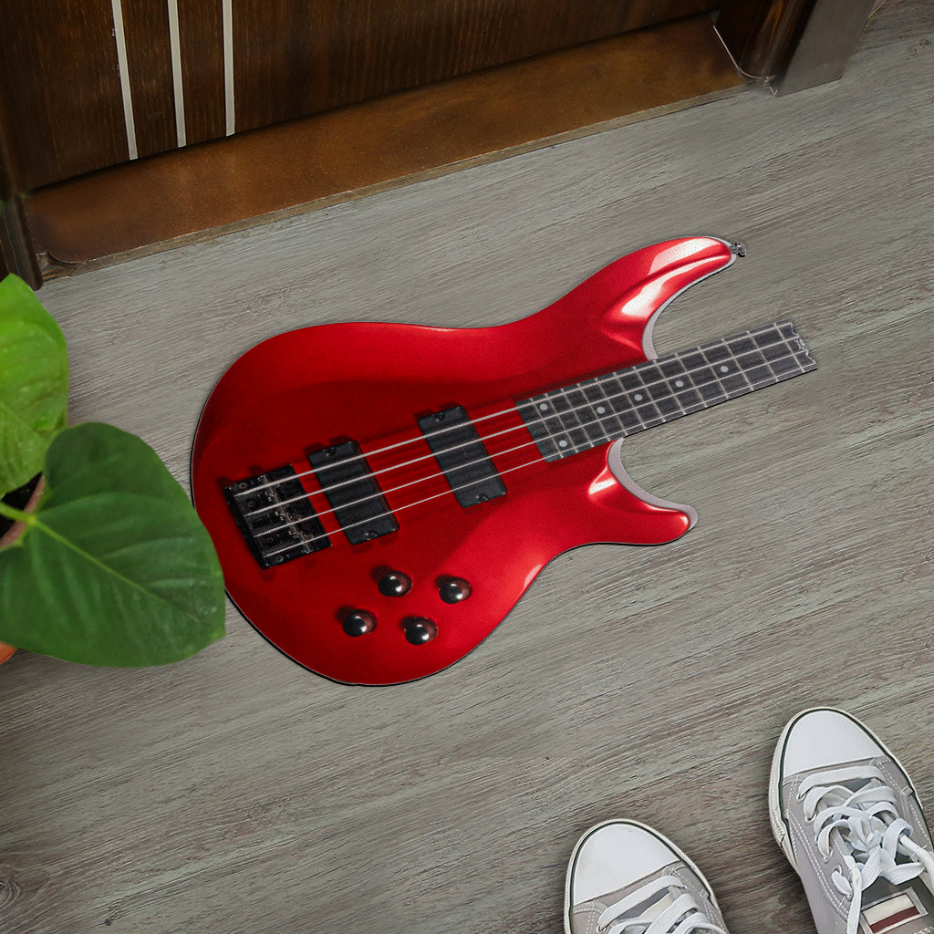 Red Guitar Shape Door Mat