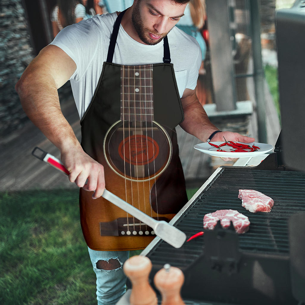 Black Guitar Men's Apron