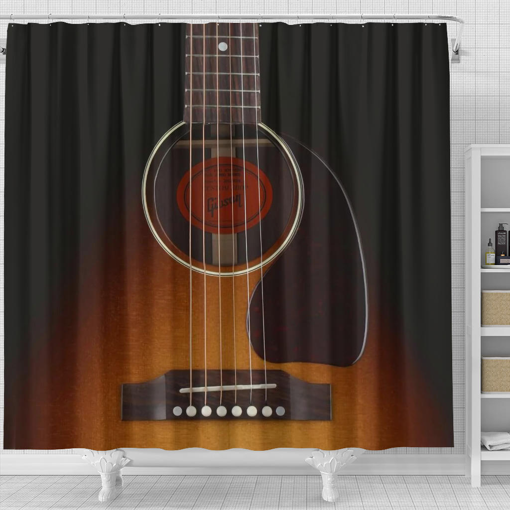 Black Guitar Shower Curtain