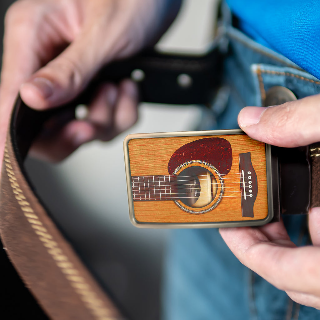 Wooden Guitar Belt Buckle