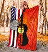 Guitar American Flag Sunset Blanket
