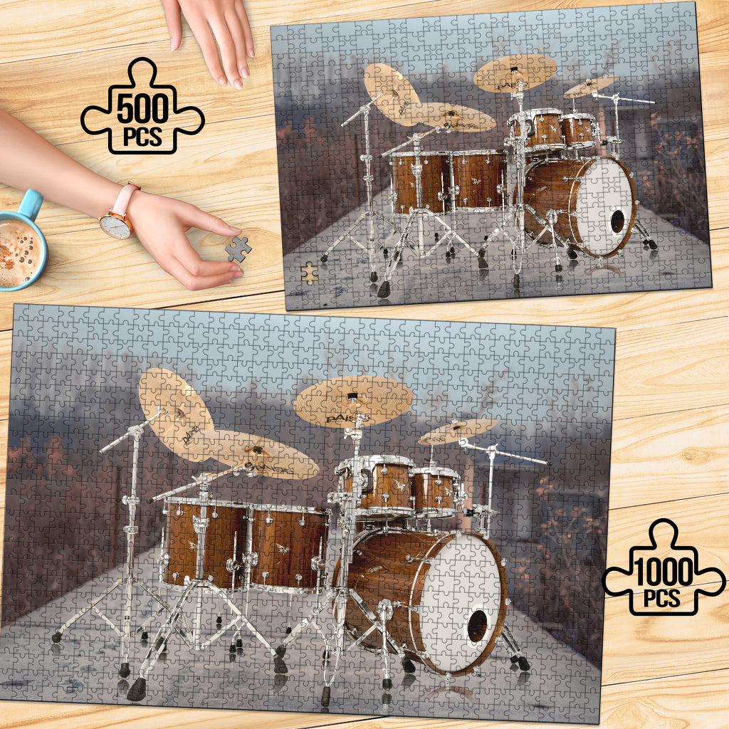 Drum Kits Wood Jigsaw Puzzle