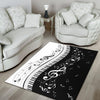 Piano Keys With Musical Notes Area Rug