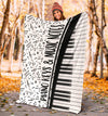Piano Keys & Music Notes Premium Blanket