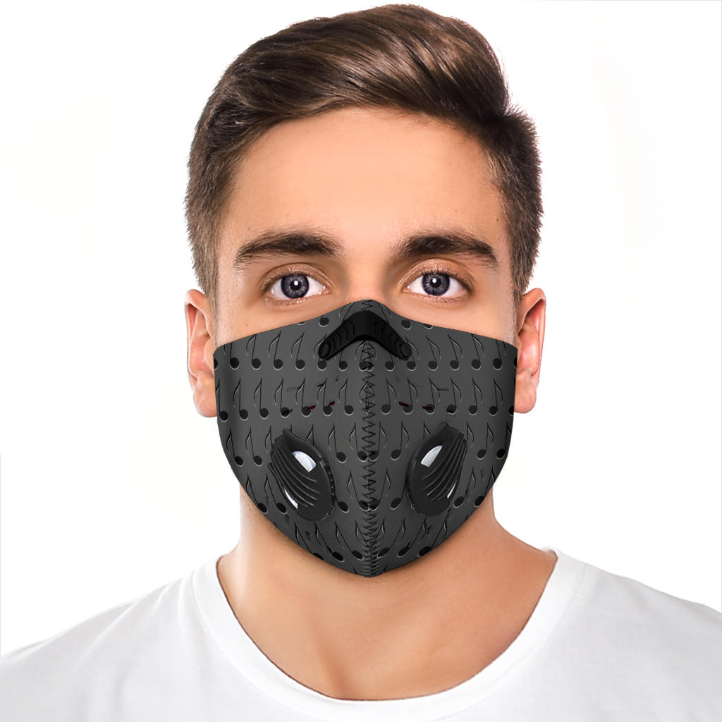 Music Notes Grey Premium Face Mask