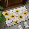 Music Notes Sunflowers Door Mat