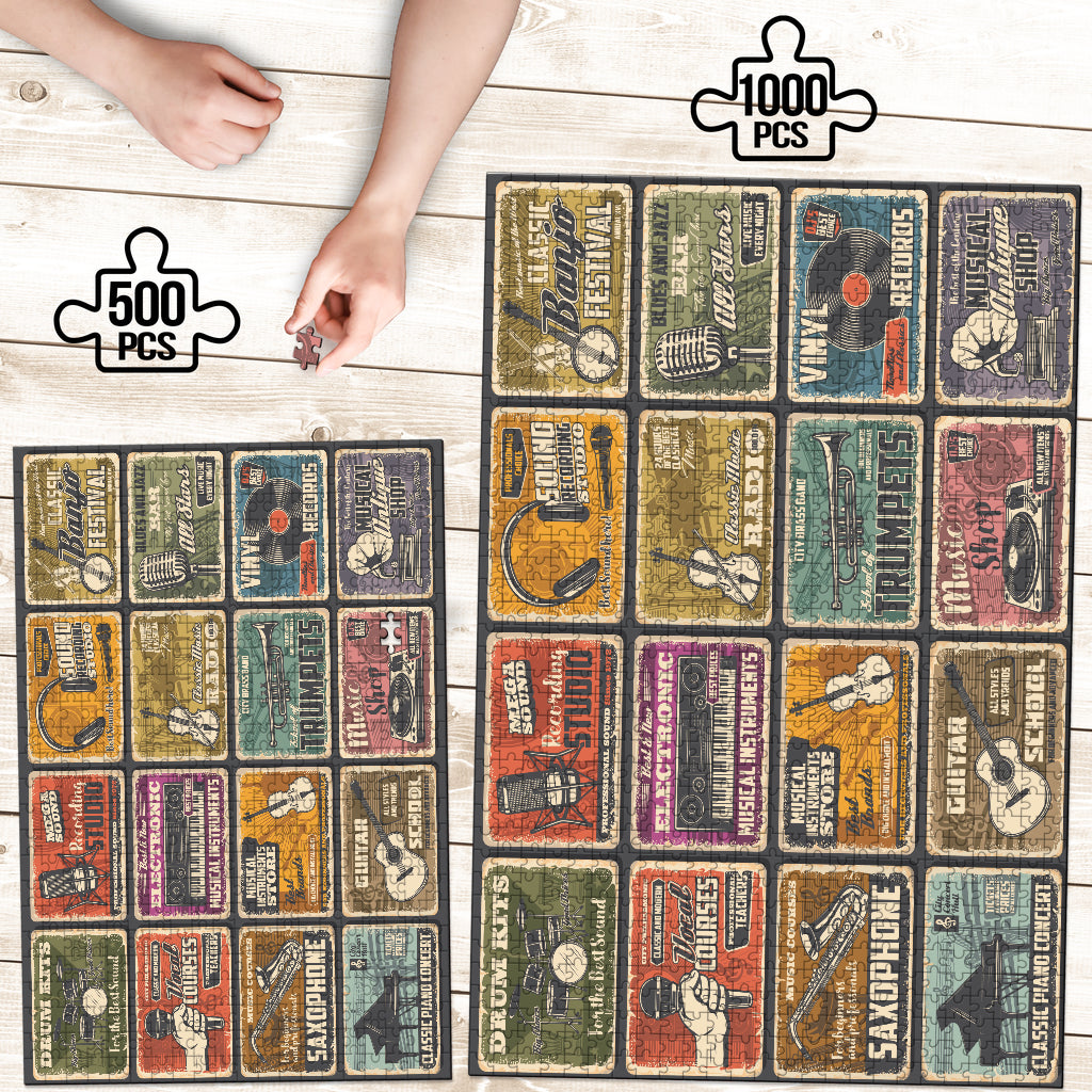 Music Catalogue Wood Jigsaw Puzzle