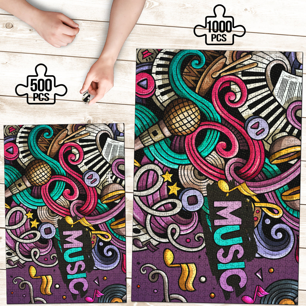 Music Instruments Art Wood Jigsaw Puzzle