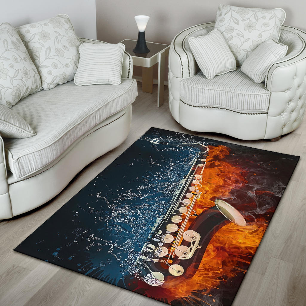 Ice Fire Saxophone Area Rug