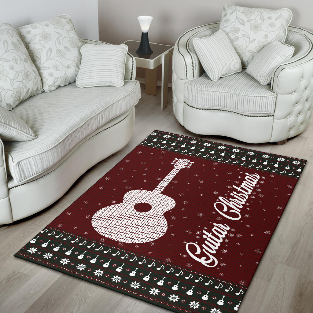 Guitar Christmas Area Rug