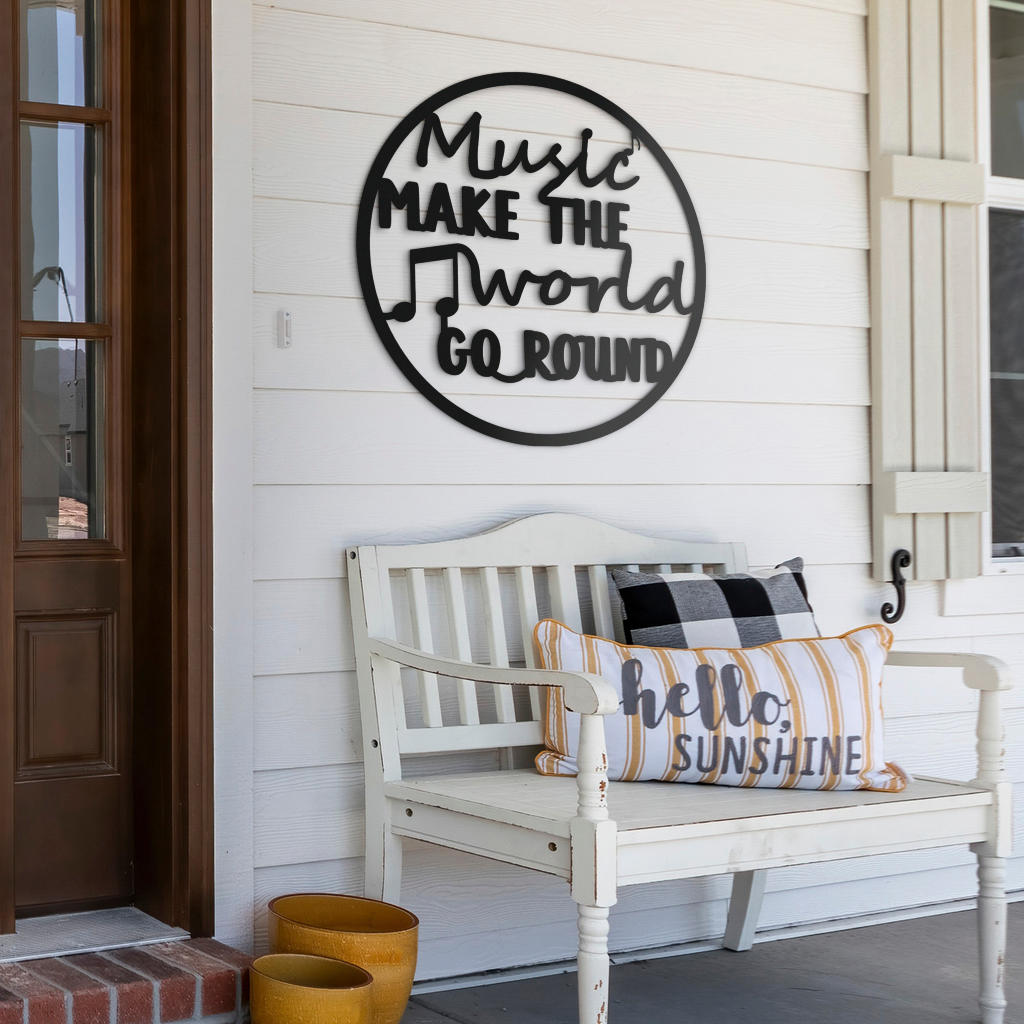 Music Go Round Metal Sign