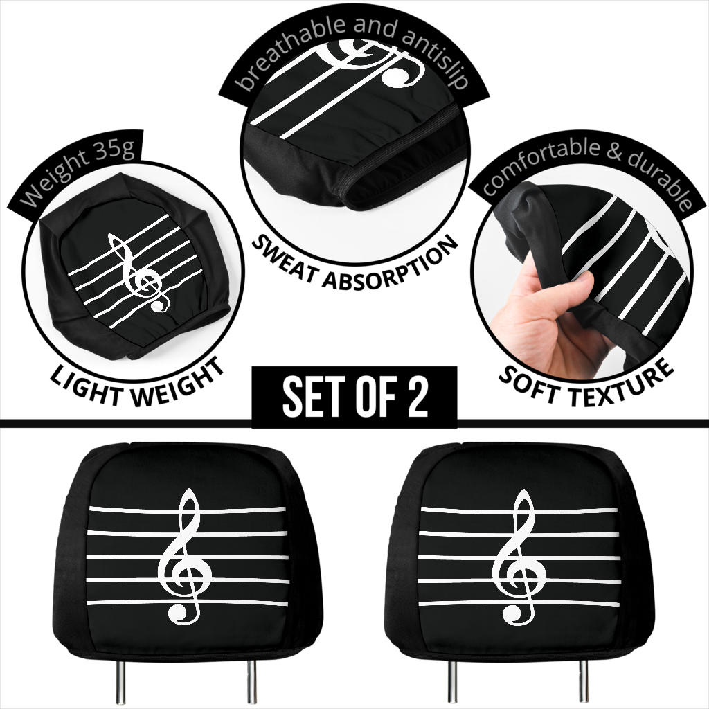 Treble Clef Headrest Covers