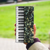 Piano Keys Floral Leather Wallet