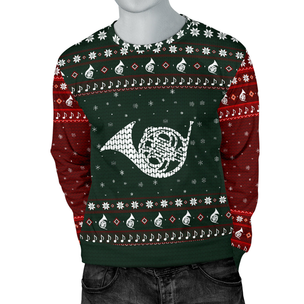 French Horn Snowflake Men's Sweater