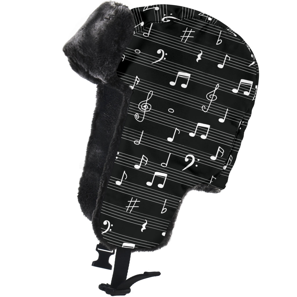 Music Notes Sheet Trapper Hat - Artistic Pod
