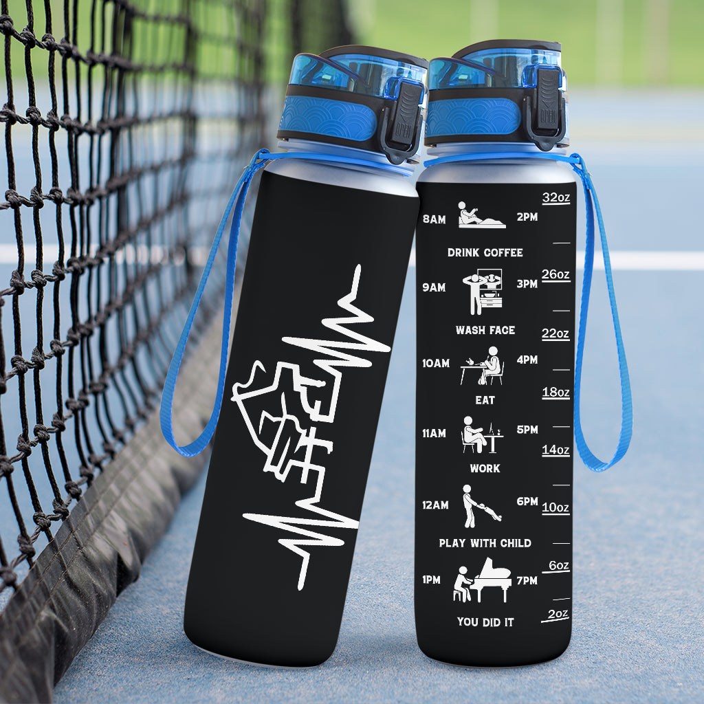 Piano Heartbeat Hydro Tracking Bottle