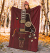 Red Electric Guitar Premium Blanket
