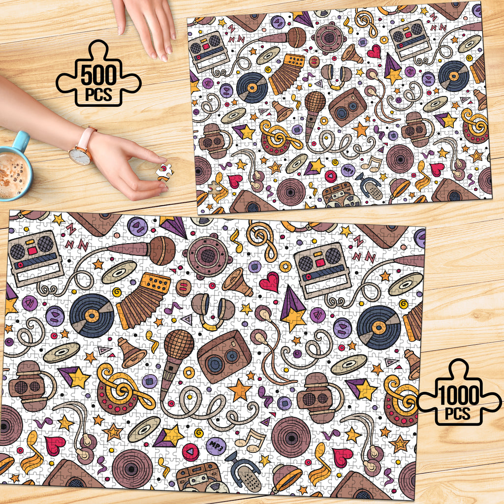 Musical Instrument Art Wood Jigsaw Puzzle