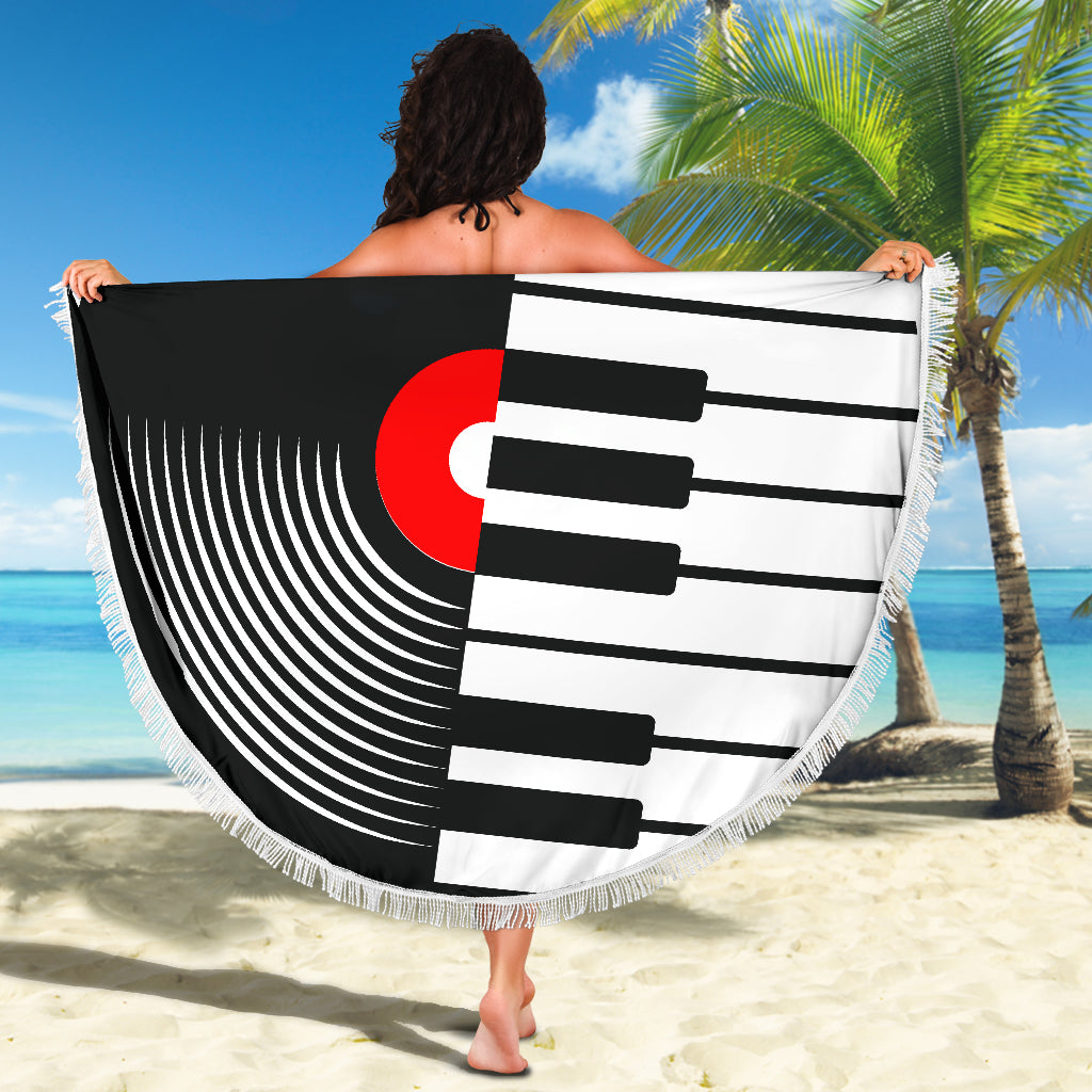 Vinyl Piano Keys Beach Blanket
