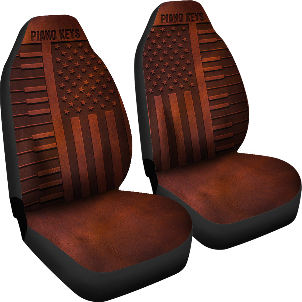 Piano Keys American Flag Car Seat Covers