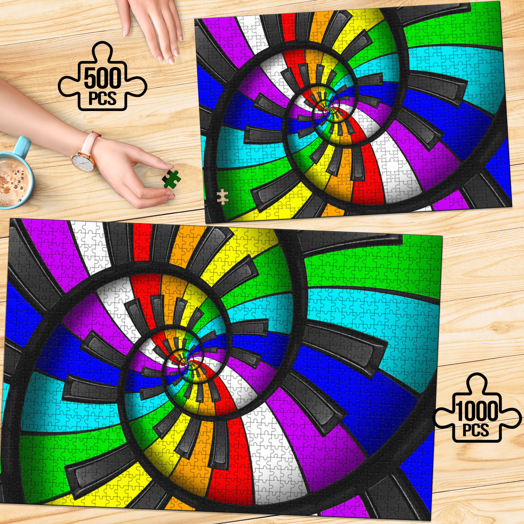 Piano Rainbow Keys Wood Jigsaw Puzzle