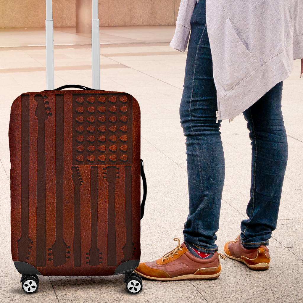 Guitar American Flag Luggage Covers
