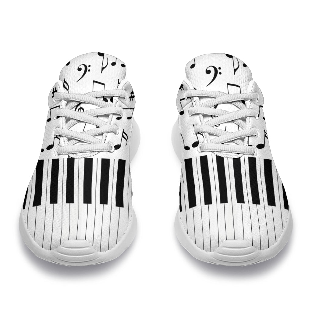 Piano Keys With Music Notes Sport Sneakers