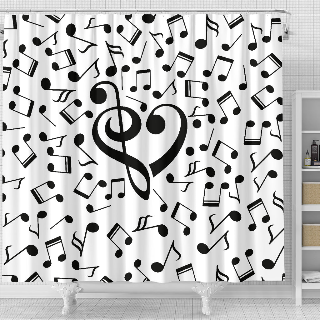 Love Musical Notes Shower Curtain