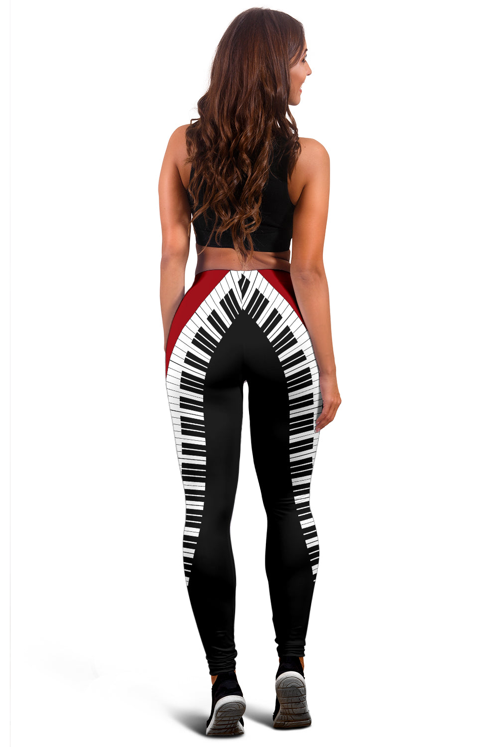 Piano Keys Red And Black Leggings