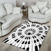 Piano Keys Hole White Rug