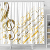 Golden Music Notes Shower Curtain