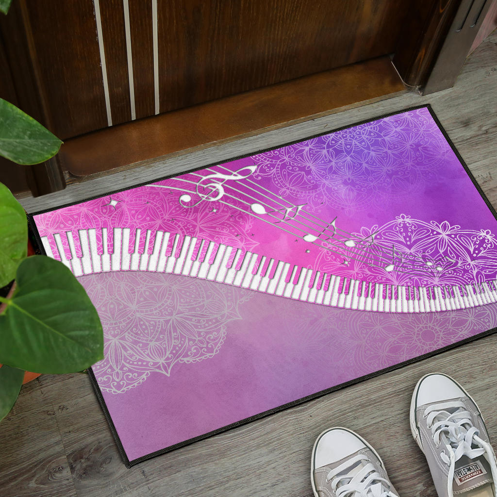 Piano Art Purple Door Mat