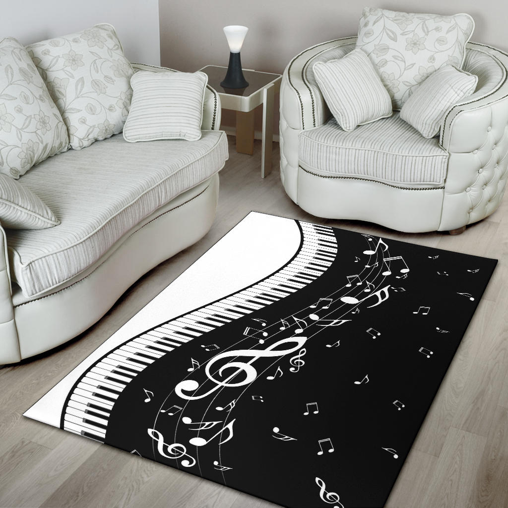 Musical Notes and Piano Area Rug