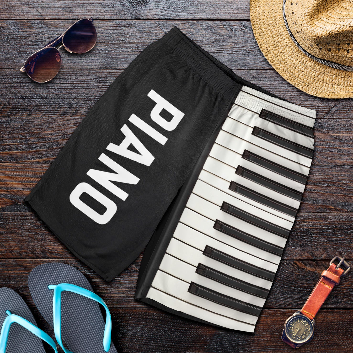 Piano Keys Black Short