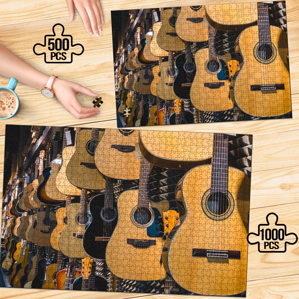 Guitars Wood Jigsaw Puzzle