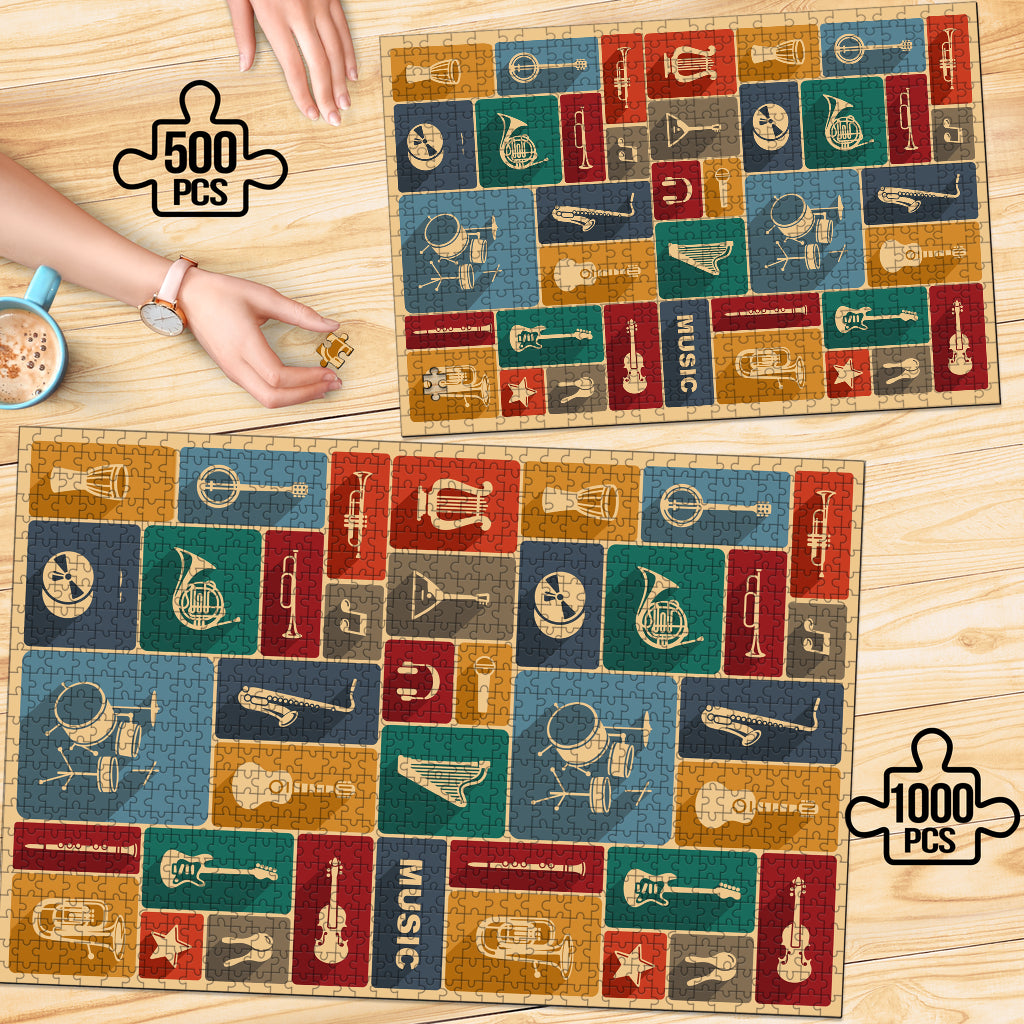 Musical Instruments Wood Jigsaw Puzzle