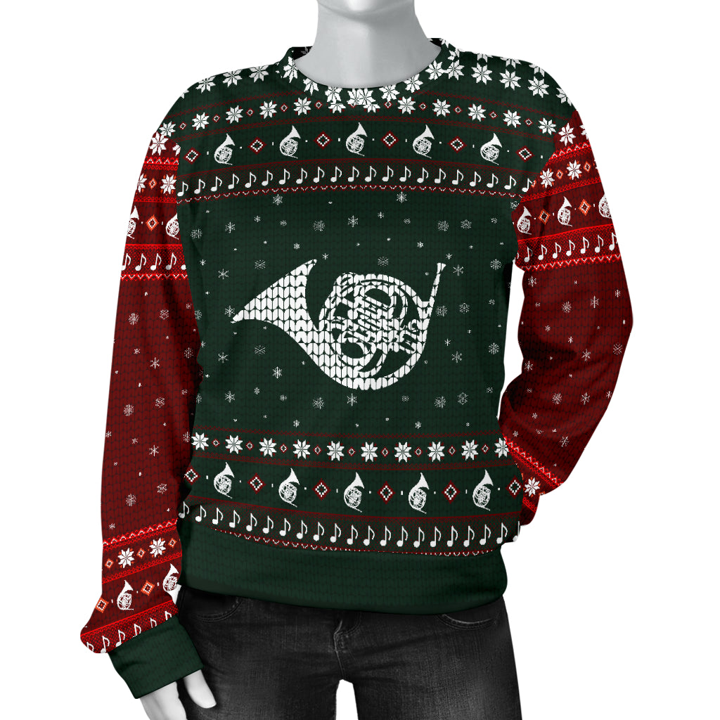 French Horn Snowflake Women's Sweater