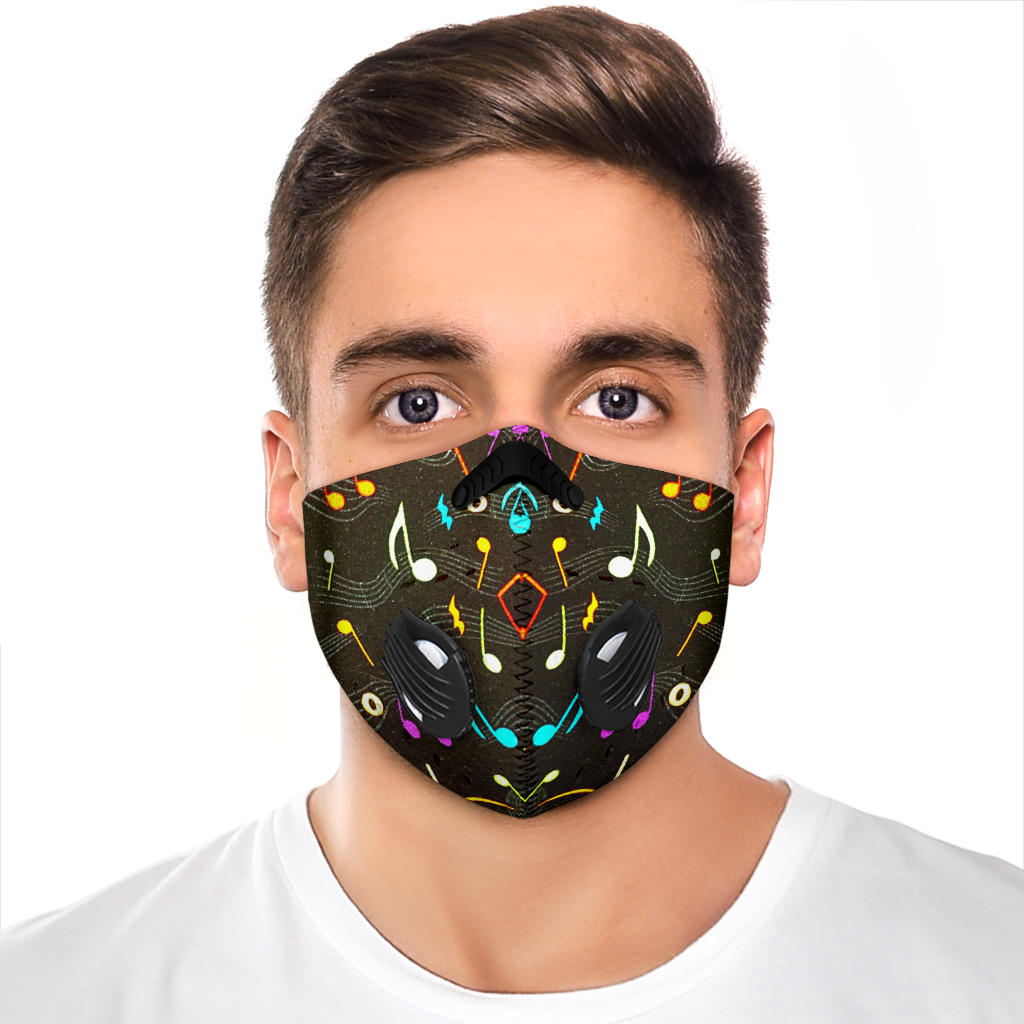 Colorful Music Notes Premium Face Mask