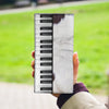 Piano Keys Fur Leather Wallet