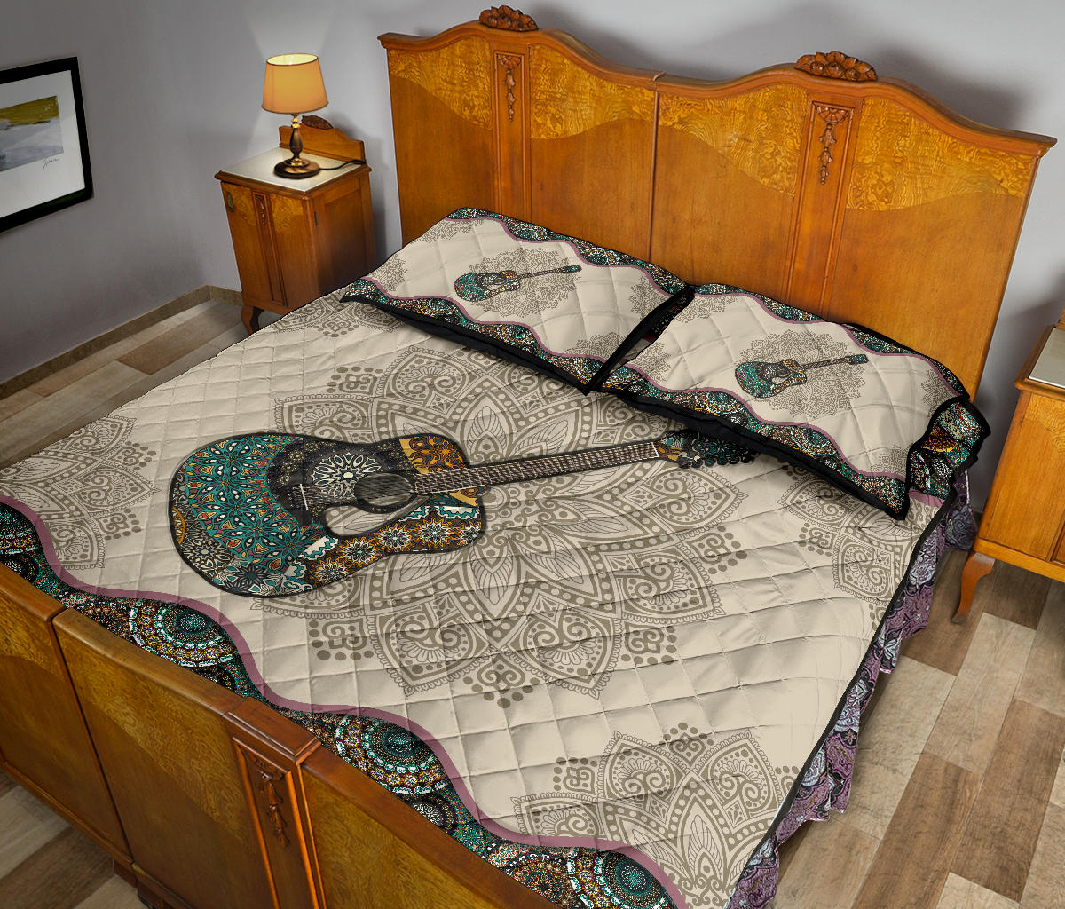 Guitar Mandala Quilt Bed Set - { shop_name }} - Review