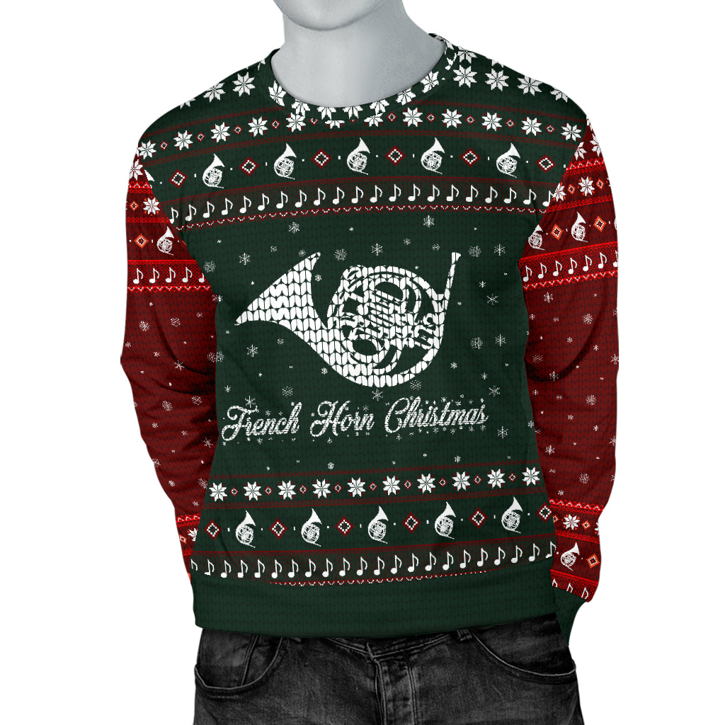 French Horn Christmas Men's Sweater