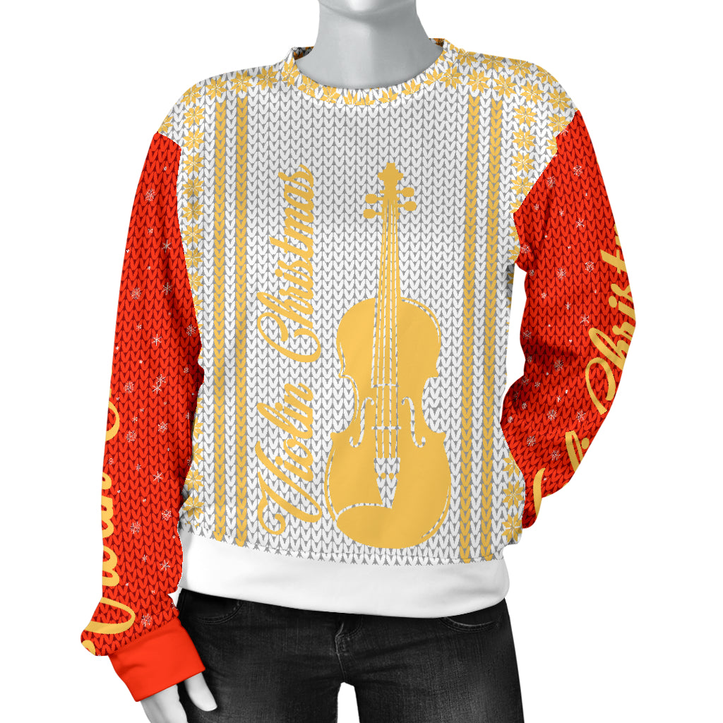 Stunning Violin Christmas Women's Sweater