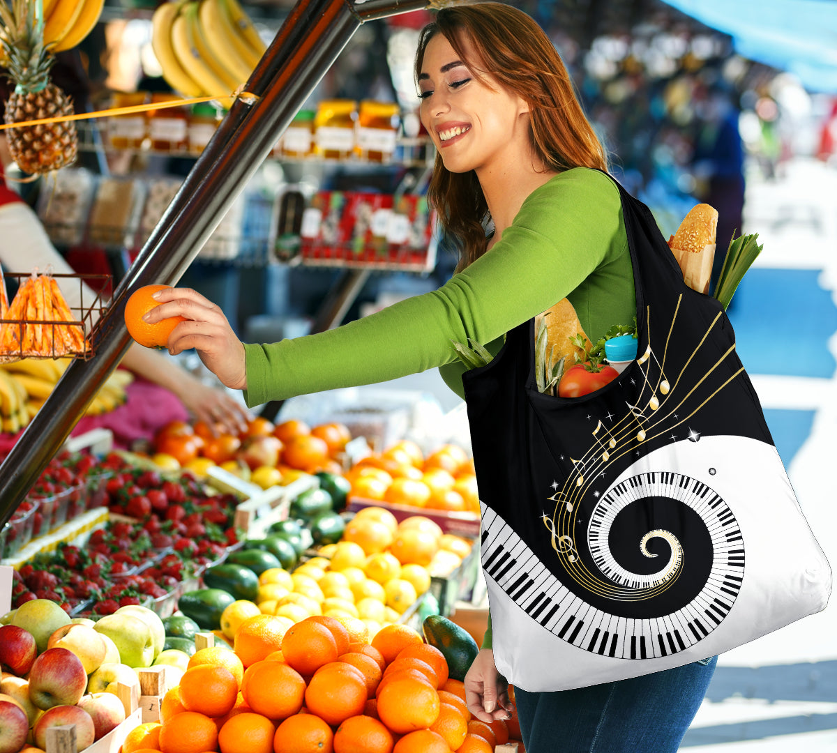 Piano Art Music Grocery Bag 3-Pack