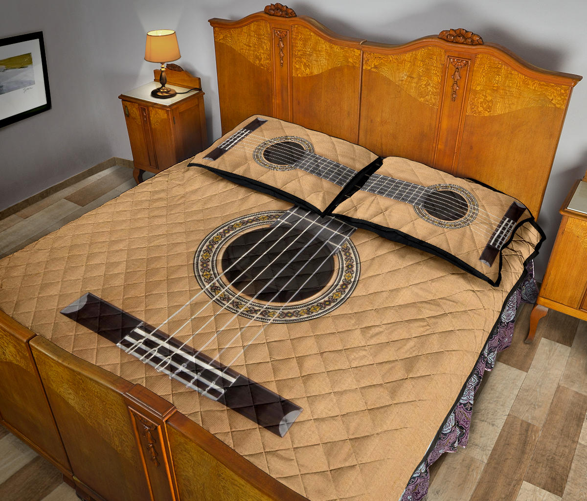 Classical Guitar Quilt Bed Set