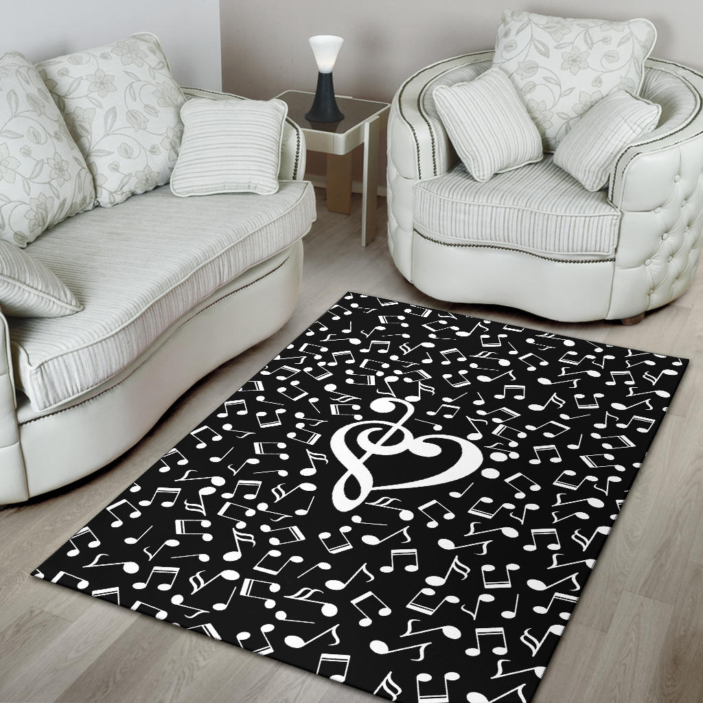 Music Notes Heart Area Rug - { shop_name }} - Review